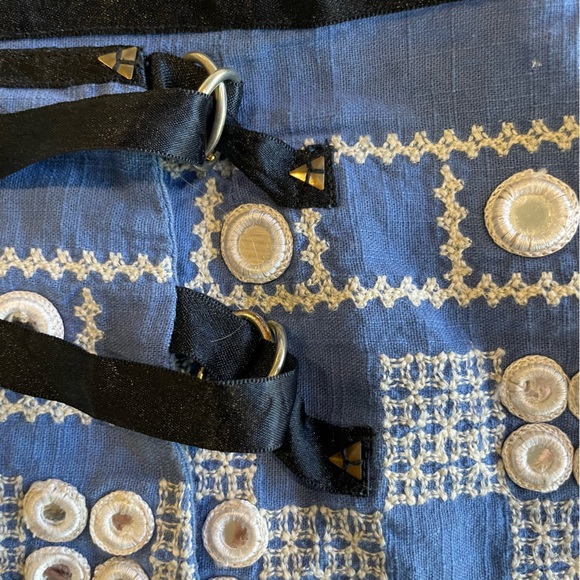 Free People barely worn blue mirrored skirt - Picture 2 of 5